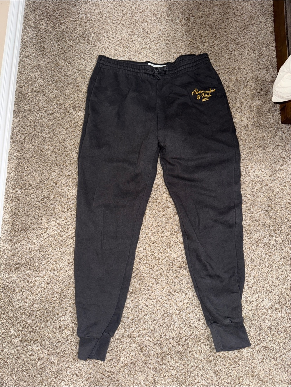Abercrombie & Fitch Kids Charcoal Jogger Sweatpants with Gold Logo